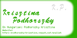 krisztina podhorszky business card